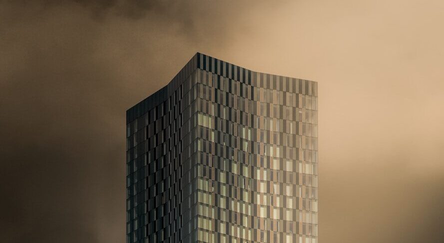 gray concrete building under gray sky